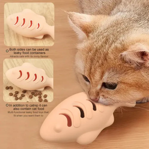 Cheerhunting Moo Dual-Sided Leaky Cat Food Toy Fish Design - Image 3
