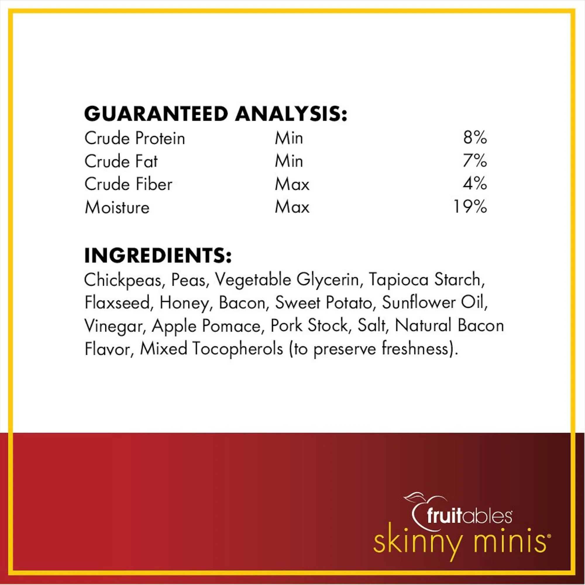 Fruitables Skinny Minis Apple Bacon Flavor Soft & Chewy Dog Treats 5oz - Image 2