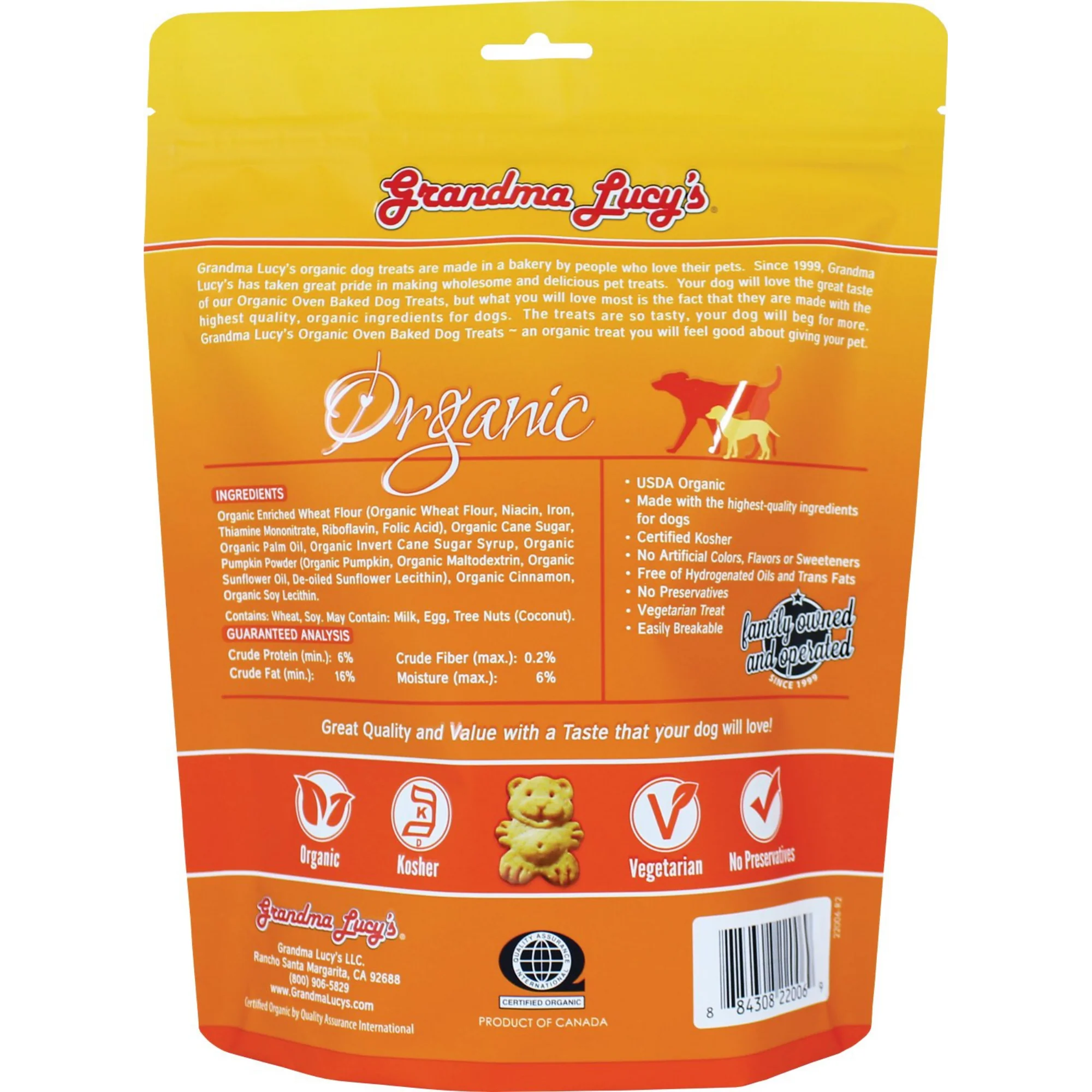 Grandma Lucy's Organic Pumpkin Oven Baked Dog Treats, 14-oz bag - Image 2