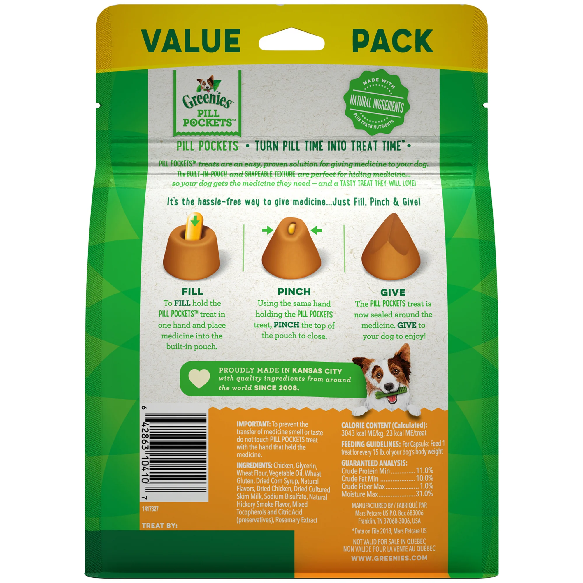 Greenies Pill Pockets Canine Chicken Flavor Dog Treats, 60 Capsules - Image 2