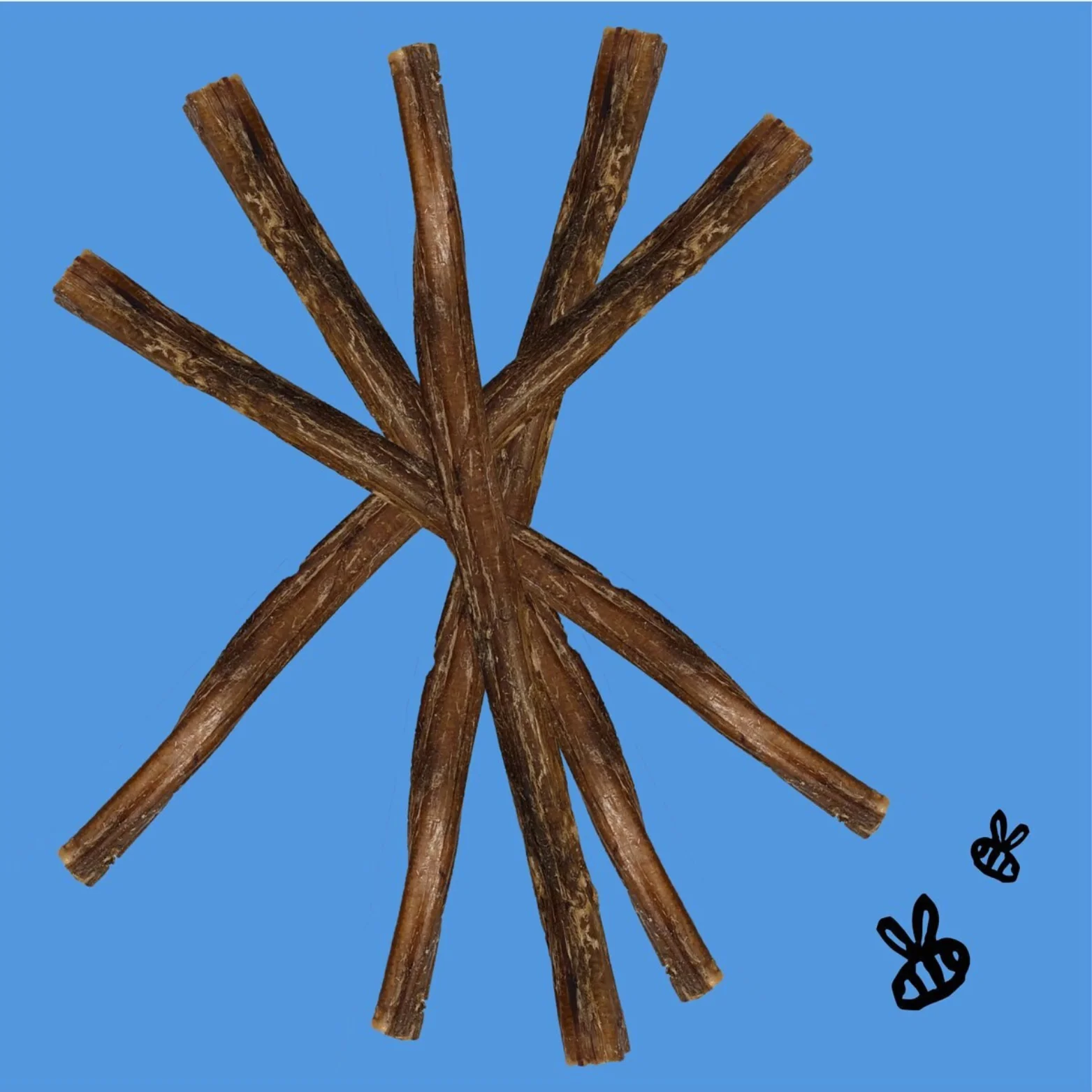 Honey I'm Home 12" Buffalo Bully Sticks Natural Honey Coated Chews Grain-Free Dog Treats 5 pk - Image 3