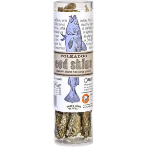 Polka Dog Treat Tube Cod Skins, 2.5 oz