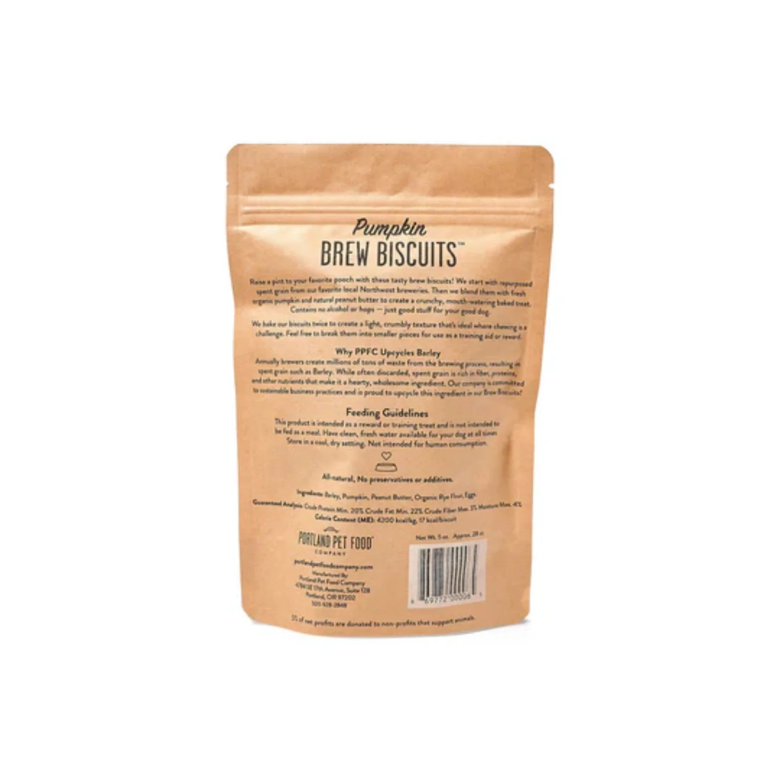 Portland Pet Food Company Pumpkin Brew Biscuits Crunchy Dog Treats 5oz - Image 2