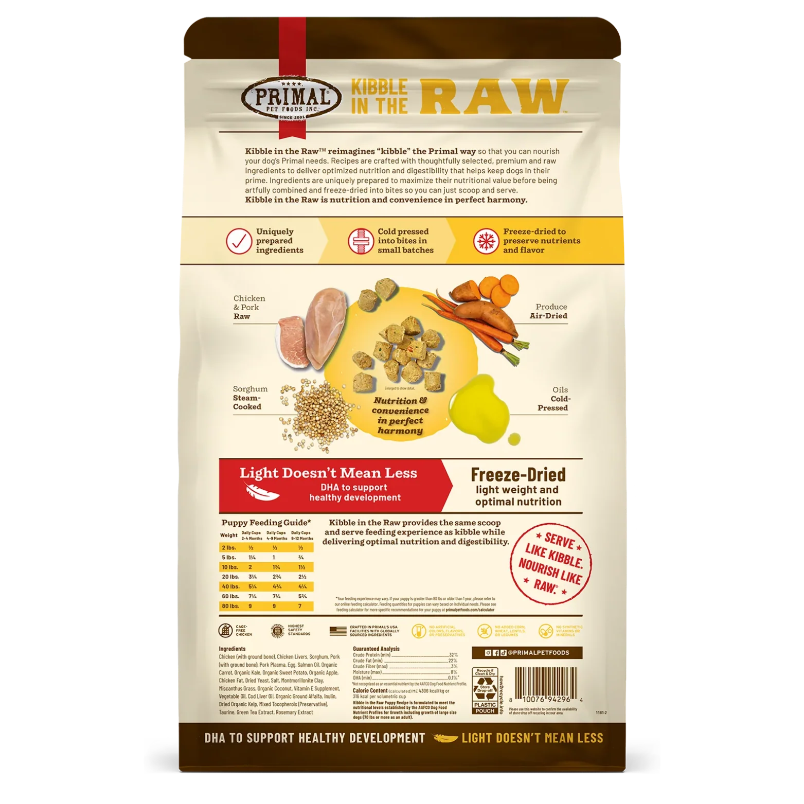 Primal Kibble In The Raw Puppy Chicken & Pork Recipe Freeze-Dried Dog Food - Image 2
